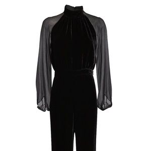 Intermix Stella velvet high neck jumpsuit size 0